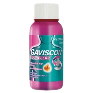GAVISCON DUO EFEKT 500MG/213MG/325MG perorální suspenze 1X250ML